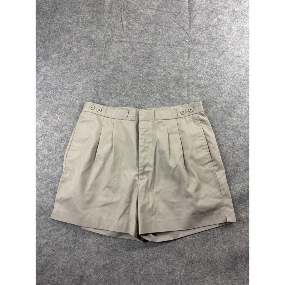 Sundance Women 32x4" 34 Chino Shorts Pleated Pocket Academia Preppy Korea